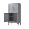 Metal Kitchen Storage Cabinet, Kitchen Pantry Storage Cabinet With Doors And Shelves, Storage Cabinet With Adjustable Leveling Foot For Kitchen, Living Room And Dining Room - Gray - Image 19