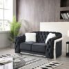 Loveseat With Flared Arms - Black - Image 10