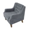 Accent Chair, Living Room Chair, Footrest Chair Set With Vintage Brass Studs, Button Tufted Upholstered Armchair For Living Room, Comfy Reading Chair For Bedroom, Reception Room - Gray - Image 14