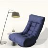Adjustable Japanese Reclining Floor Chair Sofa With Metal Frame For Living Room & Balcony - Navy - Image 16