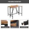 10 Piece Outdoor Acacia Wood Bar Height Table And 8 Stools With Cushions, Garden Wicker Dining Table, Foldable Tabletop, High Dining Bistro Set, All-Weather Patio Furniture - Brown - Image 3