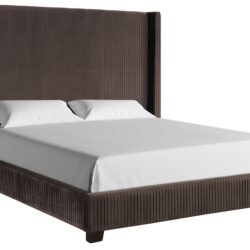 King Upholstered Bed - Dark Brown
