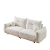 Lamb's Wool 2 Seater Cushion Sofa Comfortable Sofa For Living Room Bedroom And Other Casual Spaces Lamb's Wool Sofa With 2 Cushions And 2 Ball Pillows - White - Image 17