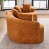 Compression Sofa:4 Seater Orange Sofa With Wood Grain Chenille Fabric, 30D, 60 Hardness Full Sponge, 4 Pillows For Living Room, Home Furniture Sleeper Sectional Sofa For Apartment - Image 20