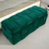 Upholstered Fabric Storage Ottoman Bench With Safety Hinge For Living Room & Bedroom - Green - Image 2