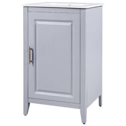 Modern 20.3" Bathroom Vanity With Sink And Functional Storage - Gray