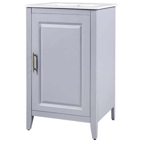 Modern 20.3" Bathroom Vanity With Sink And Functional Storage - Gray