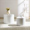 Premium Nested Table Set 2 Pieces, Coffee Table Set For Living Room - White - Image 14