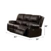 Zuriel - Synthetic Leather Recliner Sofa - Brown - Image 6