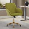 Adjustable Office Chair, Ergonomic Swivel, Comfortable Backrest Seat For Long Sitting - Pale Green - Image 5