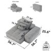 Modern Oversized Modular Sectional Sofa, Sparkling Chenille Fabric Soft Cushion Sofa With 2 Pillows, Diy Combination Tufted Sofa, No Assembly Required - Blue - Image 2
