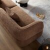 Sectional Sofa With Durable Fabric, Solid Wood Frame, And High Density Sponge Fill - Camel - Image 10