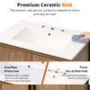 Bathroom Vanity With Single Sink, Combination Under Counter Sink, Bathroom Storage Cabinet With Soft Closing Door, Multi-Function Storage, Solid Wood Frame - Light Brown - Image 6