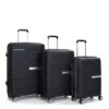 Hardshell Suitcase Double Spinner Wheels Pp Luggage Sets Lightweight Durable Suitcase With Tsa Lock, 3 Piece Set (20/24/28) - Black - Image 4