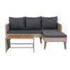 3 Piece Patio Sectional Wicker Rattan Outdoor Furniture Sofa Set Natural Wicker And Cushion - Yellow / Dark Gray - Image 16