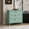 3 Drawer Cabinet For Bedroom, Living Room, Or Study, American Furniture - Light Green - Image 4