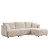 Multi Module Combination Style Sofa For Living Room And Other Lounge Spaces, Modern Minimalist Corduroy Combination Sofa With 2 Comfort Cushions With USB & C Charging Ports, 2 Sets - Beige - Image 10