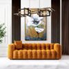 Eden - Modern Tufted Chesterfield Sofa - Burnt Orange / Orange - Image 4