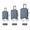 3 Piece Luggage Sets Lightweight Suitcase With Two Hooks, Spinner Wheels, Tsa Lock, (20/24/28) - Gray - Image 3