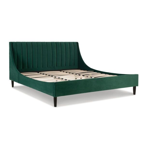 Aspen - King Vertical Tufted Modern Headboard Platform Bed Set - Evergreen