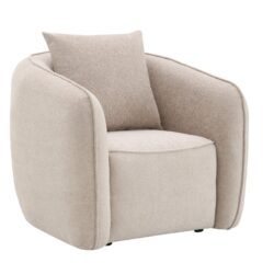 Keith - Chenille 3 Piece Living Room Set (Comes With Matching Color Toss Pillows) - Beige