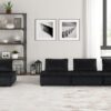 Anna - Velvet 4 Piece Modular Sofa - Black - Image 6