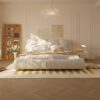 King Size Luxury Upholstered Platform Bed With Oversized Padded Backrest And Solid Wood Frame, Suitable For Multiple Heights Of Mattresses - Beige - Image 7
