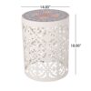Airy - Outdoor Side Table With Lace Cut Design And Metal Frame - White - Image 3