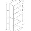 Bookshelf, Bookcase, 6 Tier, For Office, Transitional - Gray - Image 5