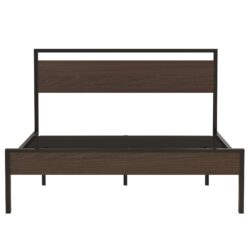 Ceres - Queen Bed With Wood Headboard & Footboard - Black And Walnut
