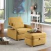 Huckleberry - Accent Chair With Storage Ottoman And Folding Side Table - Yellow - Image 6