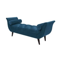 Alma - Tufted Flared Arm Entryway Bench - Teal Blue