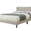 Full Sized Squares Bed With USB - Light Gray - Image 3