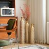 Metal Decorative Vases High Distress Metal Center Vases With Growing Vine Patterns, (Set of 3) Vases For Home Decoration - Gold - Image 11