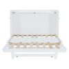 Queen Size Murphy Bed With Iron Legs, Modern Design - White - Image 5