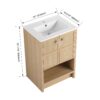Modern 24" Freestanding Bathroom Vanity With Ceramic Sink And Soft Closing Doors - Oak - Image 2