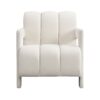 Modern Minimalist Leisure Armchair With L Shaped Armrests For Living Room - White - Image 10