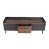 Mid Century TV Stand With 2 Cabinets & Open Compartments, Entertainment Center For Tvs Up To 70'', Television Console For Living Room - Dark Coffee / Black - Image 14