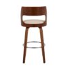 Cecina - Mid-Century Modern Barstool With Swivel (Set of 2) - Walnut / Cream - Image 5