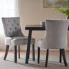 Quenching - Dining Chair With Sloped Arms And Diamond Tufting (Set of 2) - Light Gray - Image 8