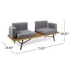 2 Piece Patio Set With Loveseat And Coffee Table - Natural / Dark Gray - Image 3