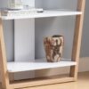 Contemporary Console Table With Three Open Shelves - White / Light Brown - Image 3