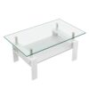 Modern Rectangular Coffee Table & Tempered Glass Top Layer, Table For Living Room - Transparent - Image 9
