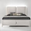 Laveda - Boucle Queen Bed With LED - Light Gray / White - Image 2