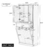 Modern Bathroom Storage Cabinet With 2 Laundry Baskets, 1 Drawer, Adjustable Shelf - White - Image 3
