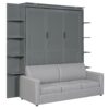 Queen Size Murphy Bed Space Saving Wall Bed With Sofa - Gray - Image 11