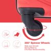 Luggage 4 Piece Lightweight Suitcase With Rotating Wheels, 24" And 28" With Tsa Lock, (16/20/24/28) - Red - Image 7