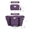 3 Piece Set (18/Travelbag/Toiletry Bag), Softshell Suitcase Spinner Wheels Terylene Polyester Luggage Sets Carry On Suitcase Luggage Lightweight Durable Suitcase - Purple - Image 17