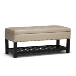 Lomond - Storage Ottoman Bench - Satin Cream
