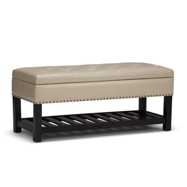 Lomond - Storage Ottoman Bench - Satin Cream